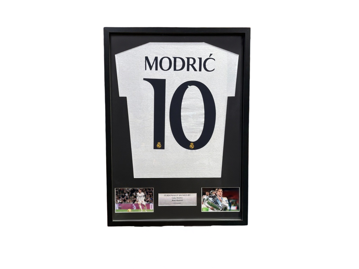 Voetbal Memorabilia - Modric Framed Signed Shirt Real Madrid